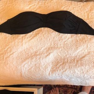 Black strapless bathing suit top